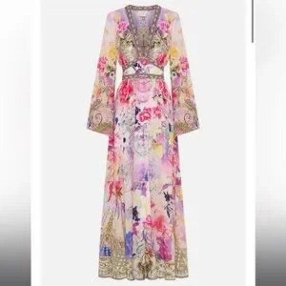 CAMILLA KIMONO SLEEVE DRESS WITH SHIRRING DETAIL - SONIC SYMPHONIES - Picture 1 of 13